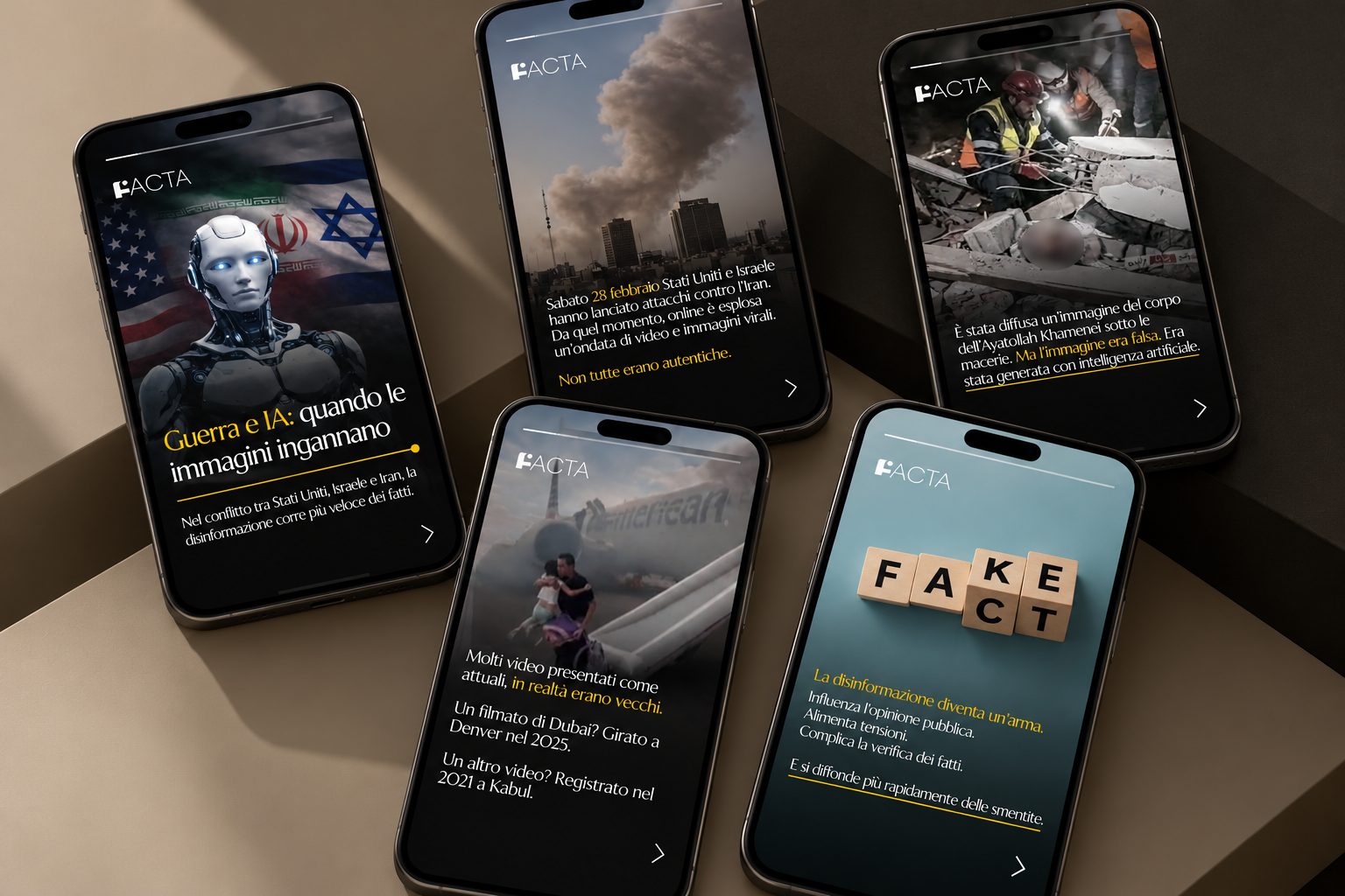 Facta editorial social media mockup about misinformation