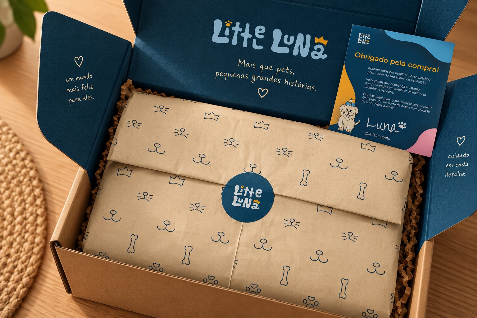 Little Luna pet store unboxing with branded packaging