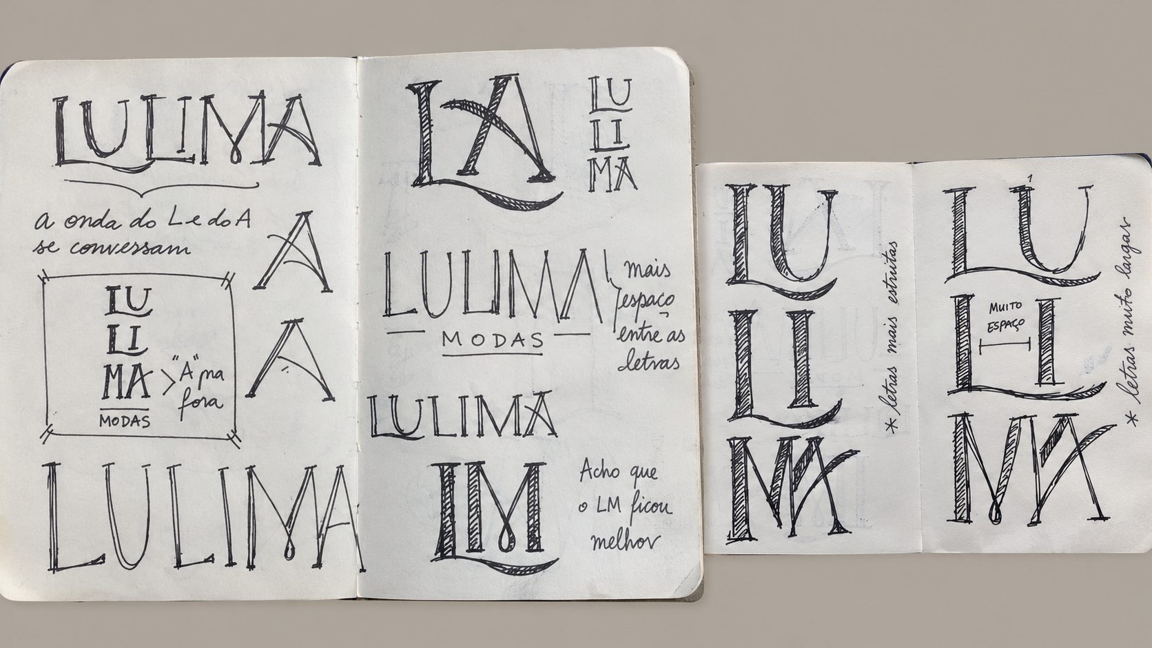 Esboços de logotipo Lulima Modas — Lulima